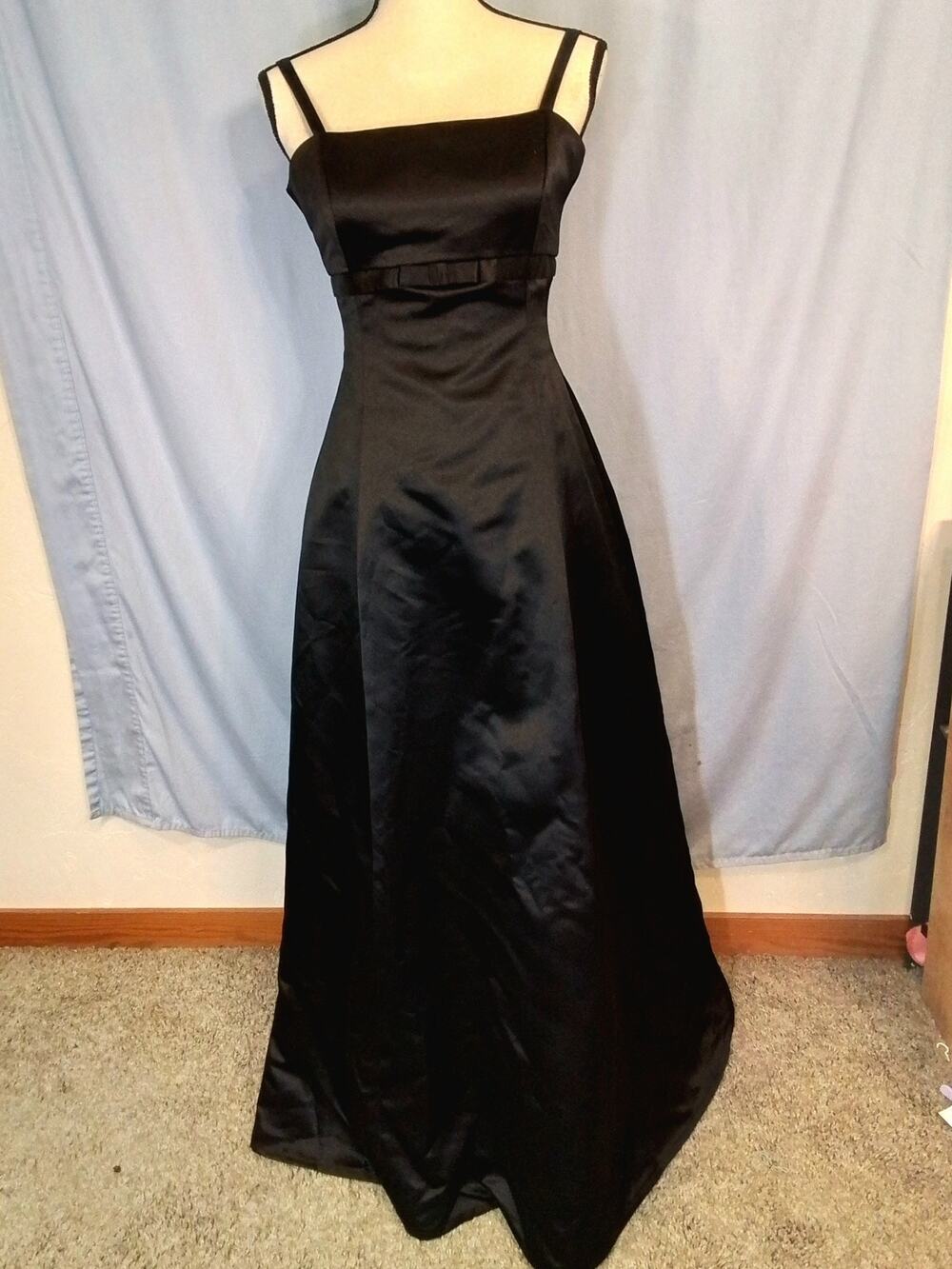 Black satiny formal gown